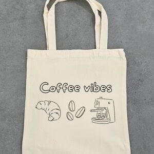 Coffee Vibes Cream Tote Bag